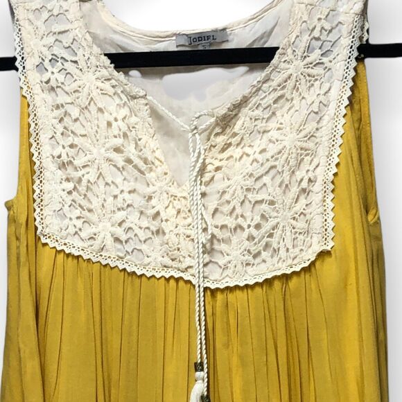 Jodifl Yellow Embellished Boho Tunic Dress - Sz Small - Creamgold - Picture 6 of 12